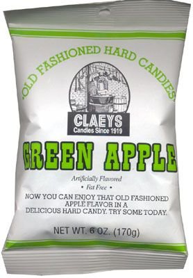 Claey’s, Old Fashioned Hard Candy Green Apple, 6 Ounce Bag logo