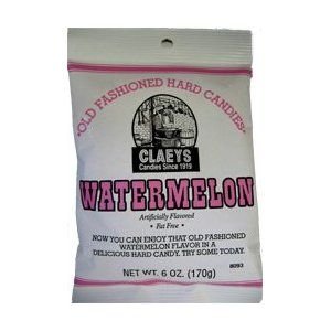 Claey’s, Old Fashioned Hard Candy Watermelon, 6 Ounce Bag logo