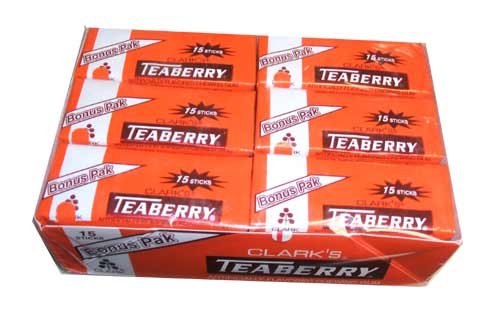 Clarks Teaberry Gum Bonus Pack Twelve 15-stick Packs logo