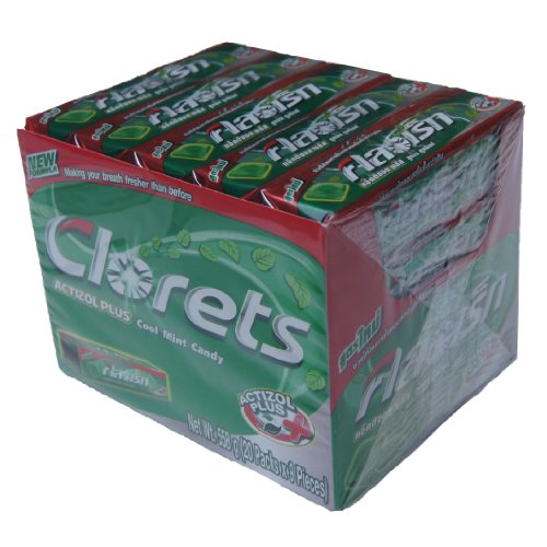 Clorets Cool Mint Candy With Actizol Plus (peppermint, Menthol and Chlorophyll) New Formula (Pack of 20) logo