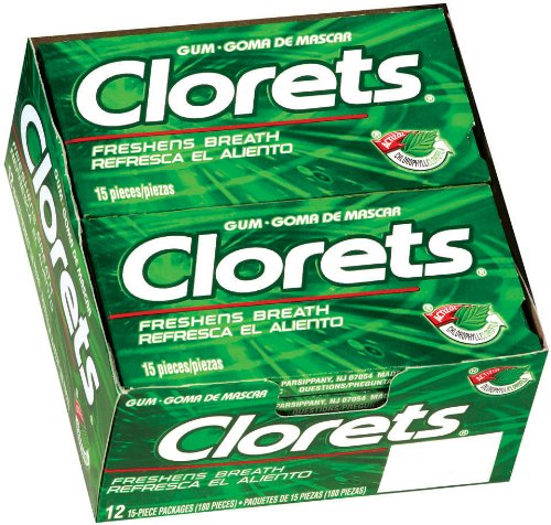 Clorets Peppermint, 12-count Package logo