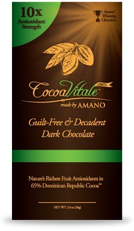 Cocoa Vitale Dark (5 Pack) Chocolate 10x Anitoxident Strength With Organic Coco Beans Health Bar Best Quality Dark Chocolate Taste logo