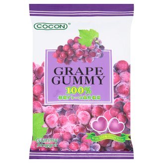 Cocon : Grape Gummy With Fruit Juice 100% 3.53 Oz. Product Of Thailand logo