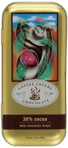 Coffee Lover’s Chocolate 30% Premium Milk Chocolate, 3.5 ounce Tins (Pack of 4) logo