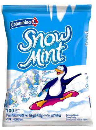 Colombina Snow Mint Soft Candy (1 Pack) 100 Unit Bag logo