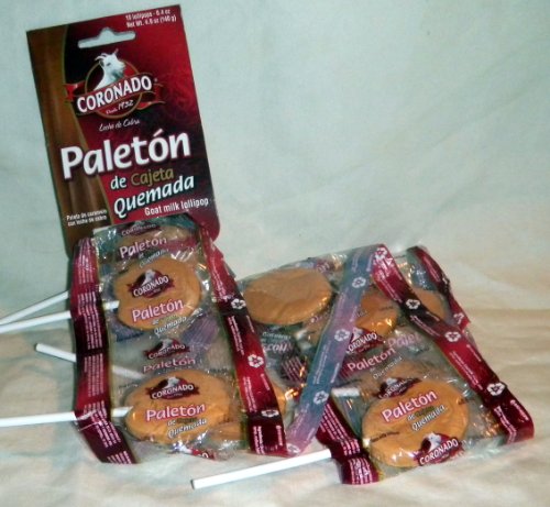 Coronado Paleton De Cajeta Quemada Mexican Goat Milk Candy Lollipops 10 Pcs logo