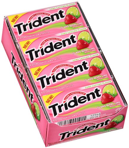 Cos7 Trident Island Berry Lime Long Lasting Flavor Sugarfree Chewing Gum – 14×18- Sticks (252 Sticks Total) logo