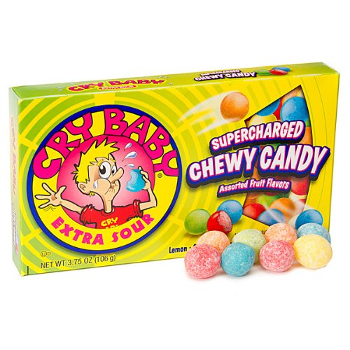 Cry Baby Assorted Flavors Supercharged Chewy Candy 3.75oz. Pack of 12 logo