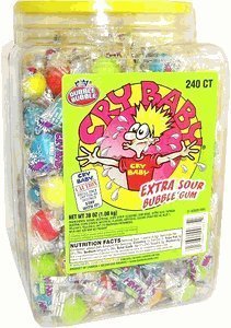 Cry Baby Extra Sour Bubble Gum 240ct. Tub logo