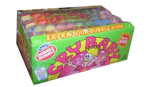 Cry Baby Extra Sour Bubble Gumballs, 9-count Tubes (Pack of 24) logo