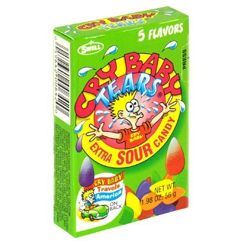 Cry Baby Tears Extra Sour Candy, Five Flavors, 1.98 ounce Boxes (Pack of 24) logo