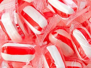 Cylinder Striped Hard Candy Red and White 5lbs logo