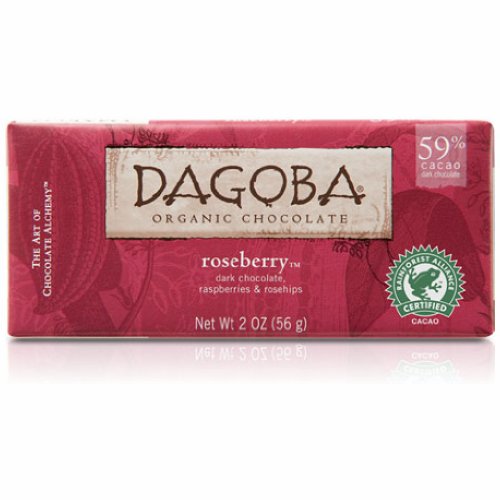 Dagoba Chocolate Raspberry Dark Chocolate Bar 59% (12×2 Oz) logo