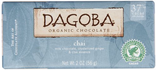 Dagoba Organic Chocolate Bar, Chai (milk Chocolate, Crystallized Ginger & Chai Essence), 2 Ounce Bar (Pack of 12) logo