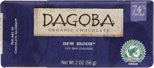 Dagoba Organic Chocolate Bar, New Moon (rich Dark Chocolate), 2 ounce Bars (Pack of 6) logo