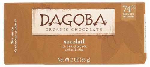 Dagoba Organic Chocolate Bar, Xocolatl (rich Dark Chocolate, Chilies & Nibs), 2 ounce Bars (Pack of 6) logo