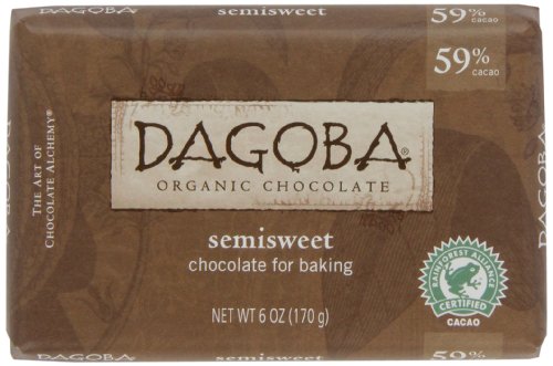 Dagoba Organic Semisweet Baking Chocolate Baking Bar (59% Cacao), 6 ounce Bars (Pack of 5) logo