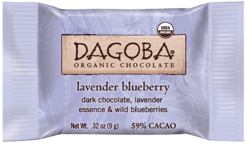 Dagoba Tasting Squares, Lavender Blueberry Dark Chocolate, 0.32 Ounce (Pack of 50) logo