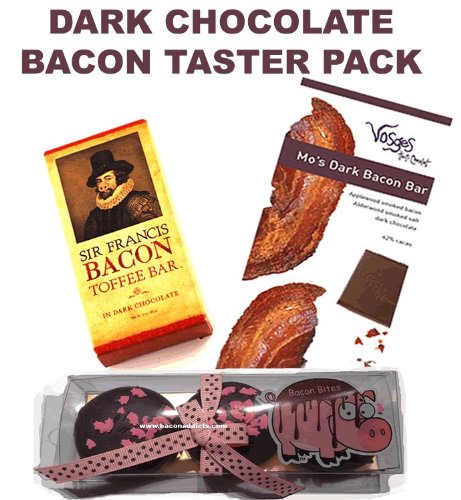 Dark Chocolate Bacon Taster Sampler Pack (3 Pc Set) – Vosges Bacon Bar, Bacon Toffee Bar + Bacon Oreos logo