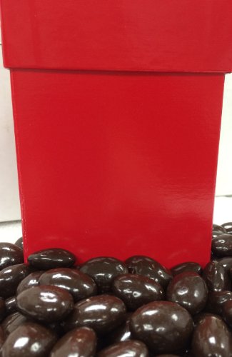 Dark Chocolate Covered Almonds In Red Gloss Box logo