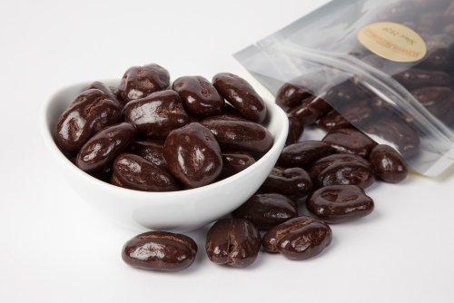 Dark Chocolate Covered Pecans (1 Pound Bag) logo