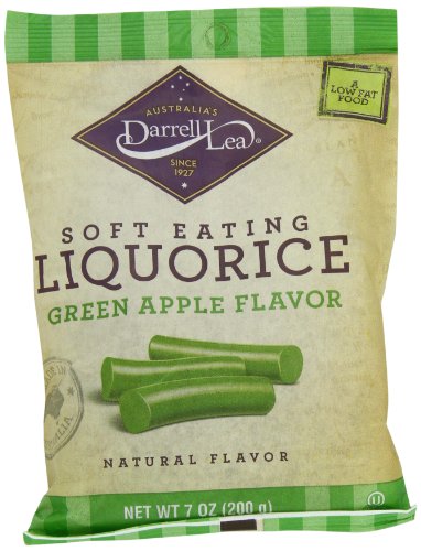 Darrell Lea Green Apple Soft Eating Liquorice, 7 ounce Bags (Pack of 8) logo