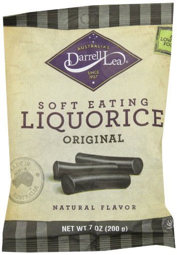 Darrell Lea Original (black) Soft Eating Liquorice, 7 ounce Bags (Pack of 8) logo