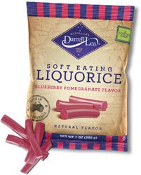 Darrell Lea Soft Eating Liquorice (licorice) Blueberry Pomegranate Flavor Pack of 8 – 7 Oz logo