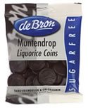 Debron Sugarfree Licorice Coins, 3.53 Oz (1 Bag) Muntendrops logo