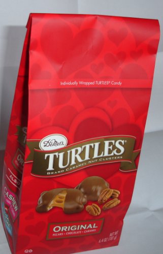 Demet’s Turtles Brand Caramel Nut Clusters Valentine Original Candy 7.0 Oz logo