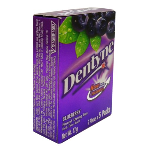 Dentyne Blueberry Flavored Chewing Gum Long-lasting Flavor Wt 17 G X 5 Boxes logo