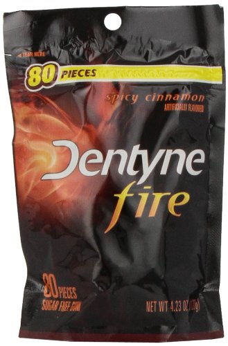 Dentyne Chewing Gum, Fire Cinnamon, 80 Count (Pack of 4) logo