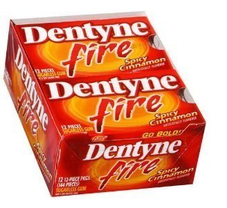 Dentyne Fire Gum, Spicy Cinnamon, 12-piece Packs (Pack of 12) logo