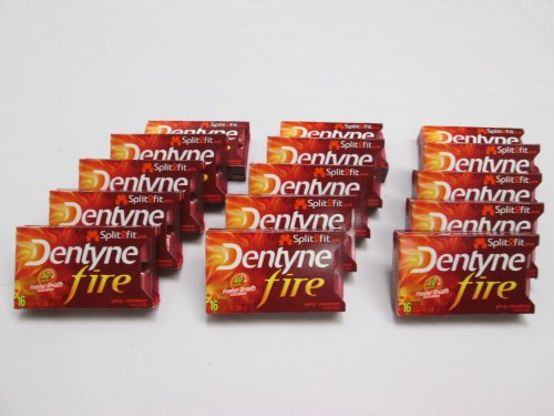 Dentyne Fire Spicy Cinnamon Artificially Flavored Sugar Free Chewing Gum Split 2 Fit Pack 40 Min Fresher Breath After Chewing – 15 Packs Of 16 Pieces Packages (240 Sticks Total) logo