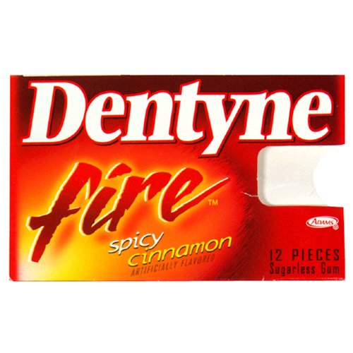 Dentyne Fire Sugarless Gum, Spicy Cinnamon, Pieces, 12-count Packs (Pack of 12) logo