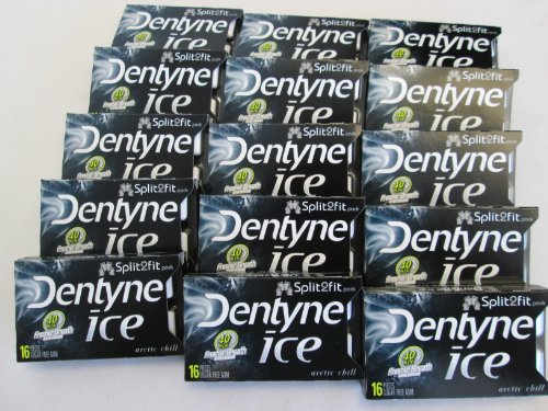 Dentyne Ice Arctic Chill Artificially Flavored Sugar Free Chewing Gum Split 2 Fit Pack 40 Min Fresher Breath After Chewing – 15 Packs Of 16 Pieces Packages (240 Sticks Total) logo