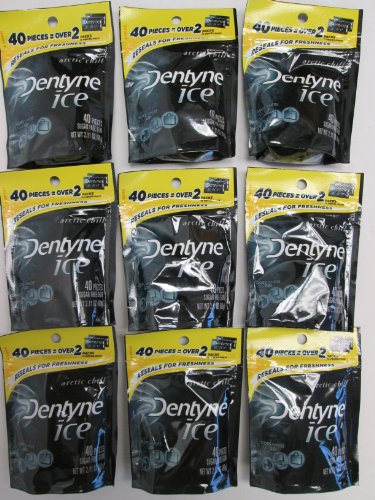 Dentyne Ice Artic Chill Artificial Flavors Sugar Free Chewing Gum – 9 Bags Of 40 Pieces Packages (360 Pieces Total) -gg13 logo