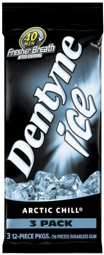 Dentyne Ice Artic Chill Sugarless Chewing Gum, 12-piece, 3-count Multi-packs (Pack of 10) logo