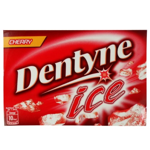 Dentyne Ice Cherry Flavored Chewing Gum Net Wt 12.6g (9 Pieces) X 10 Boxes logo