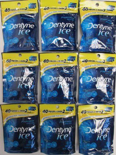 Dentyne Ice Peppermint Artificial Flavors Sugar Free Chewing Gum – 9 Bags Of 40 Pieces Packages (360 Pieces Total) -gg13 logo