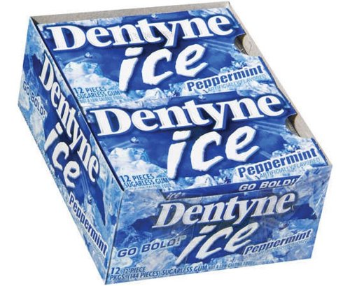 Dentyne Ice Peppermint Sugarless Chewing Gum, 12-piece Packages (Pack of 12) logo