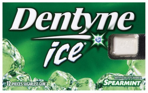 Dentyne Ice Spearmint Sugarless Chewing Gum, 12-piece Packages (Pack of 24) logo