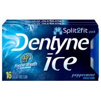 Dentyne Ice Split2fit Peppermint Sugar Free Gum, 16 Pc (Pack of 9) logo