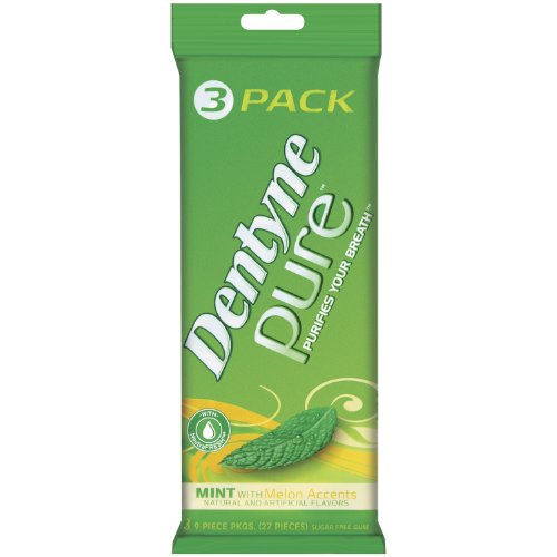 Dentyne Pure Gum, Mint With Melon Accents, 3-count Packs (Pack of 5) logo