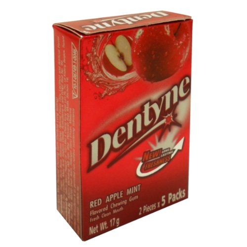 Dentyne Red Apple Mint Flavored Chewing Gum Long-lasting Flavor Wt 17 G X 3 Boxes logo