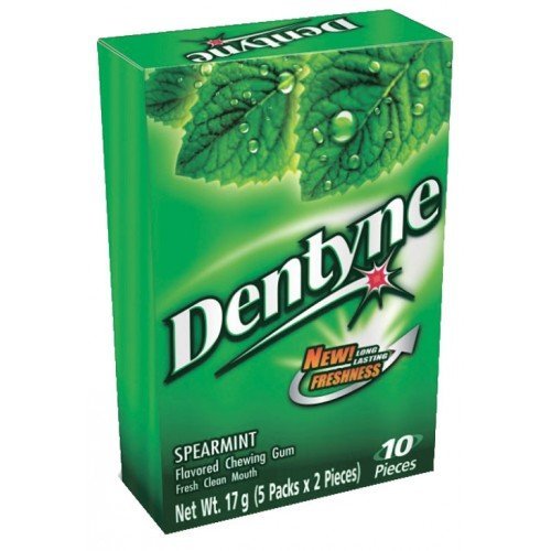 Dentyne Spearmint Flavored Chewing Gum – 10 Pieces/box,(Pack of 24) logo