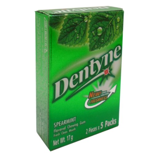 Dentyne Spearmint Flavored Chewing Gum Long-lasting Flavor Wt 17 G X 5 Boxes logo