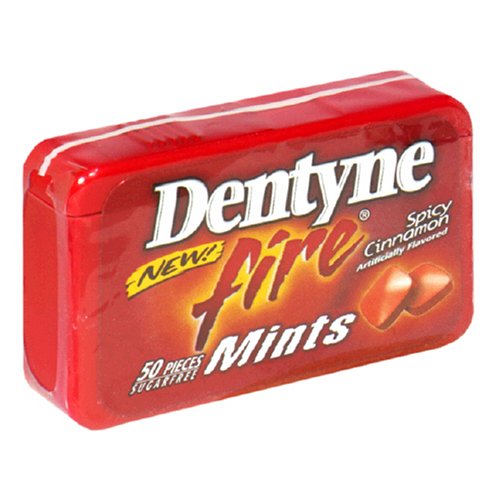 Dentyne Sugarfree Fire Mints, Spicy Cinnamon, Pieces, 50-count Packages (Pack of 9) logo