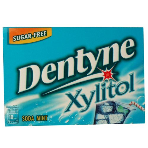 Dentyne Xylitol Soda Mint Flavored Chewing Gum Sugar Free Net Wt 12.6g (9 Pieces) X 10 Boxes logo