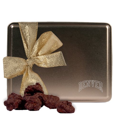 Denver Decadent Chocolate Clusters Gold Large Tin ‘arched Denver Engraved’ logo